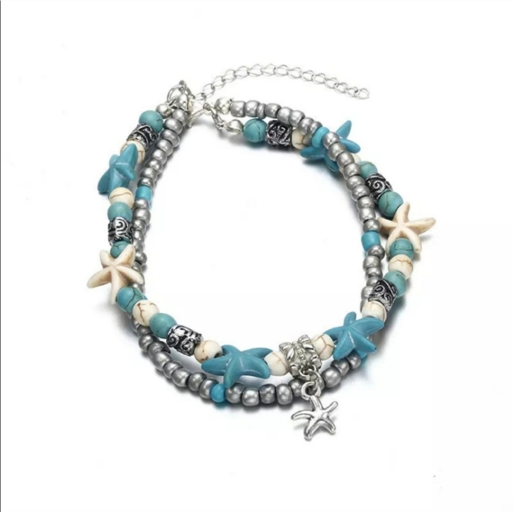 ⭐New Starfish and Beads Ankle Bracelet - Picture 4 of 5